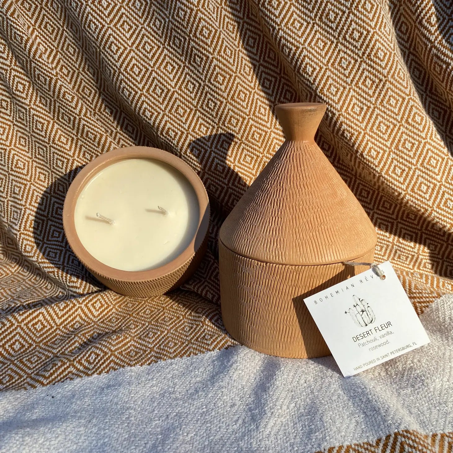 Desert Fleur Moroccan Clay Double Wick Candle