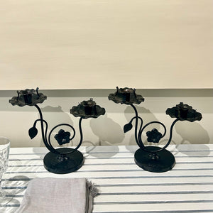 Pair of Floral Scroll Candelabra