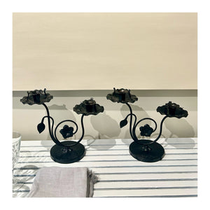 Pair of Floral Scroll Candelabra