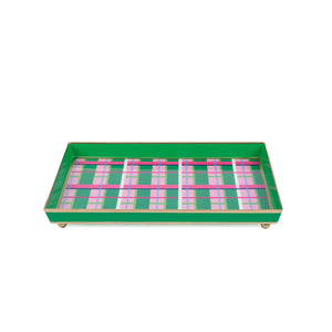 Pink and Green Plaid Tray